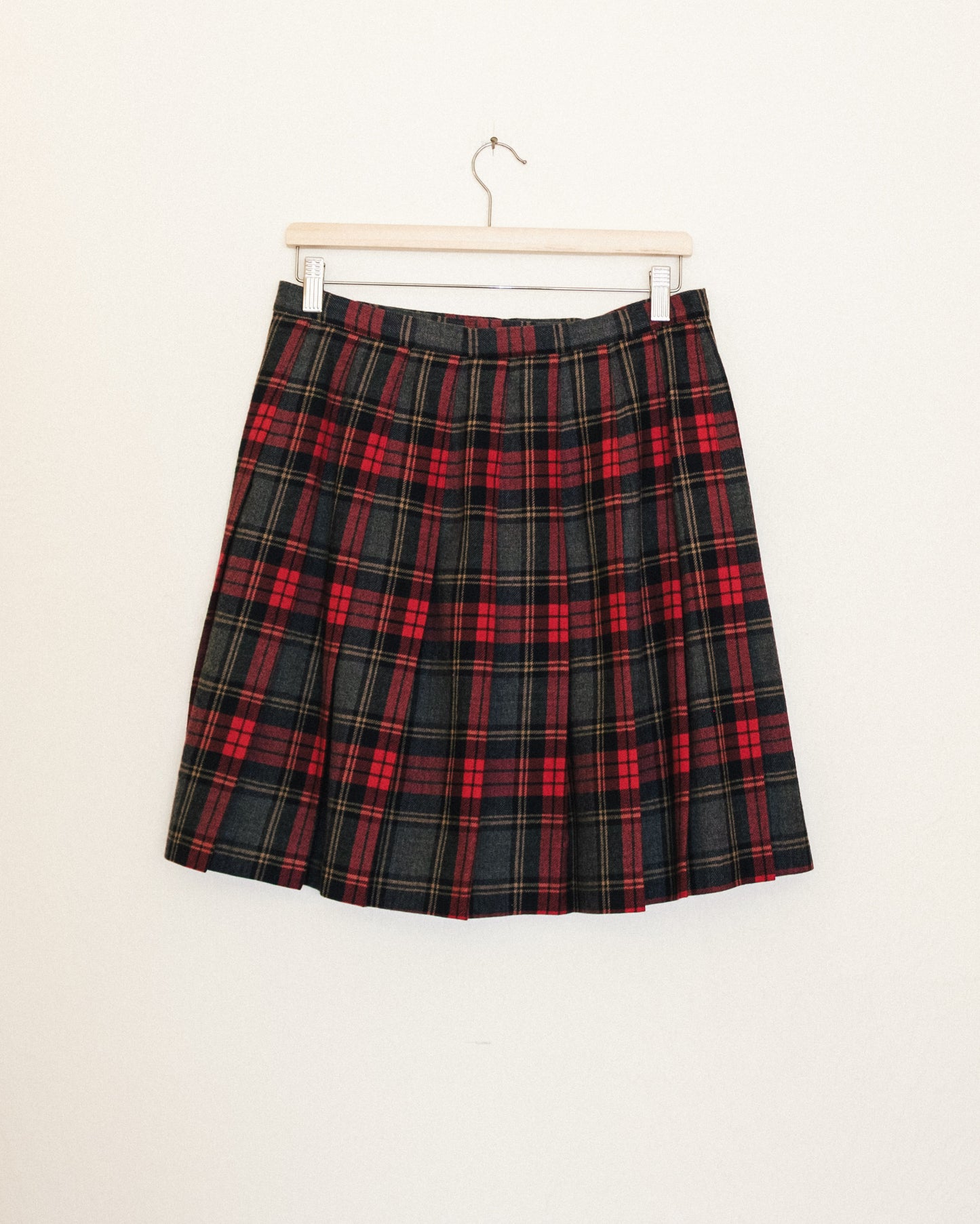 Grey Plaid Mini Skirt