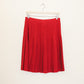 Red Pleated Mini Skirt