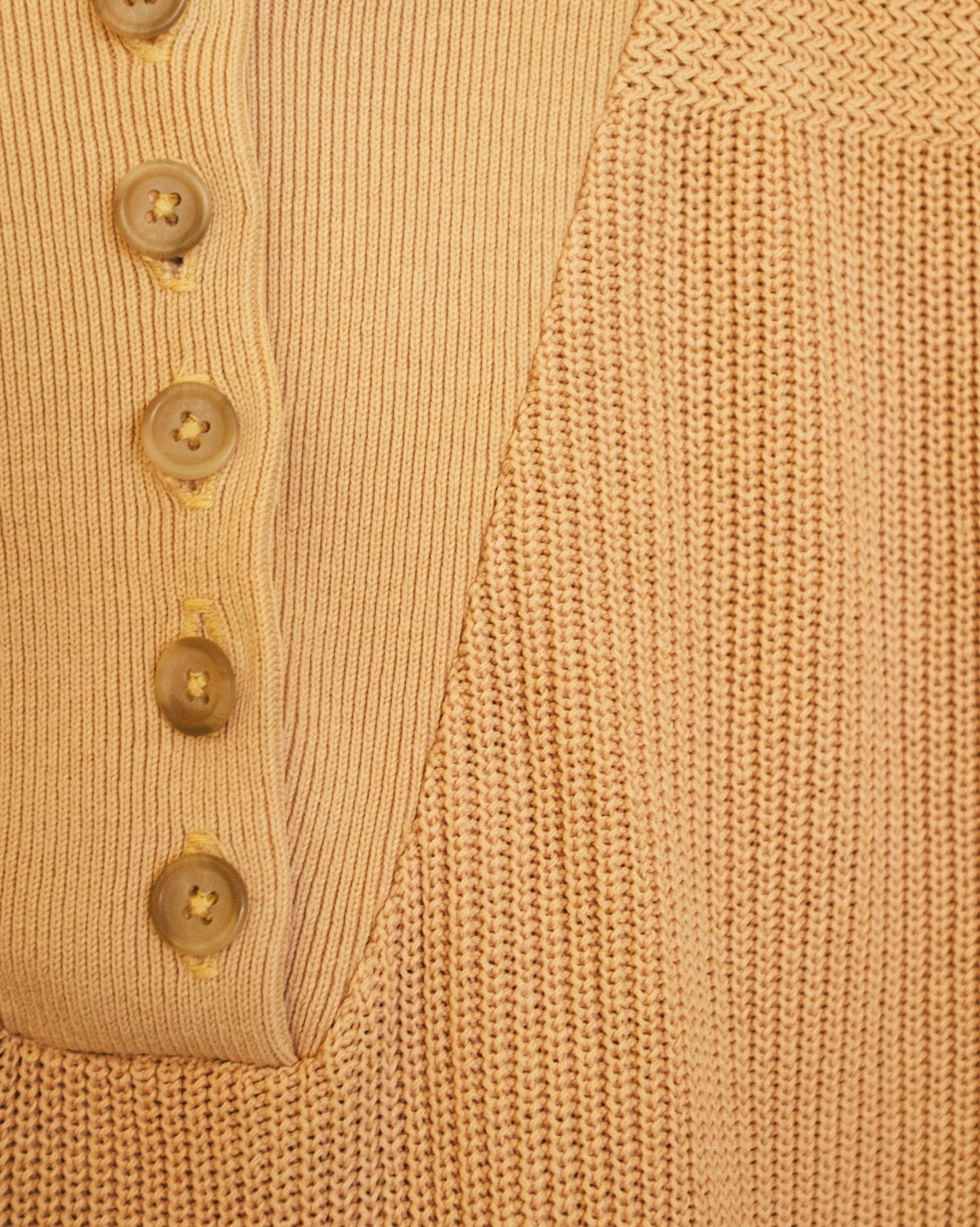 Faded Gold Henley Sweater