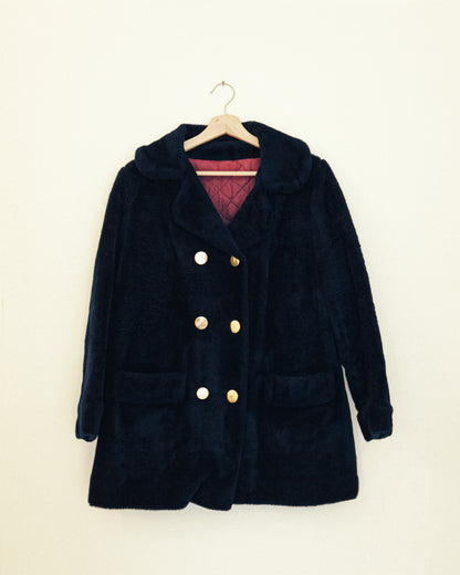 Navy Teddy Coat