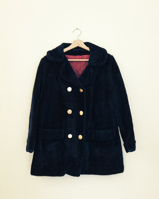 Navy Teddy Coat