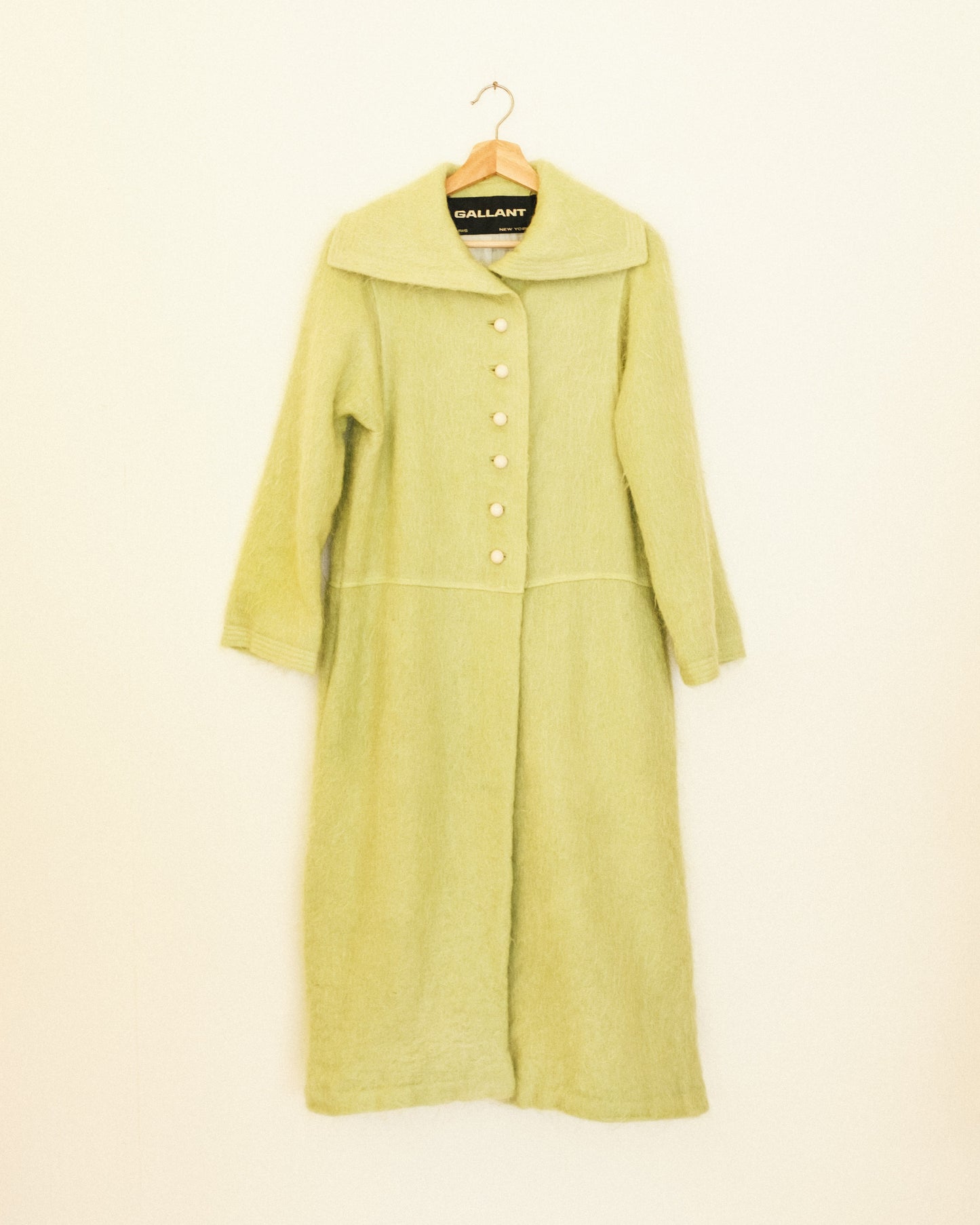 Pale Chartreuse Mohair Coat
