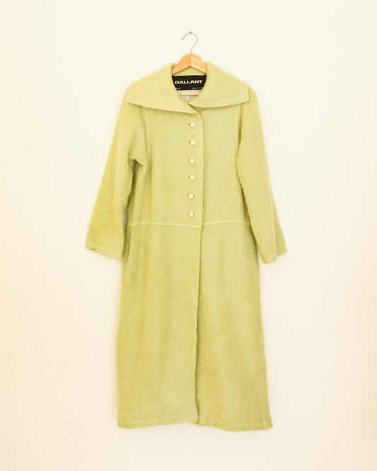 Pale Chartreuse Mohair Coat