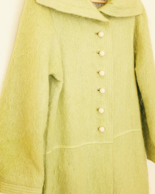 Pale Chartreuse Mohair Coat