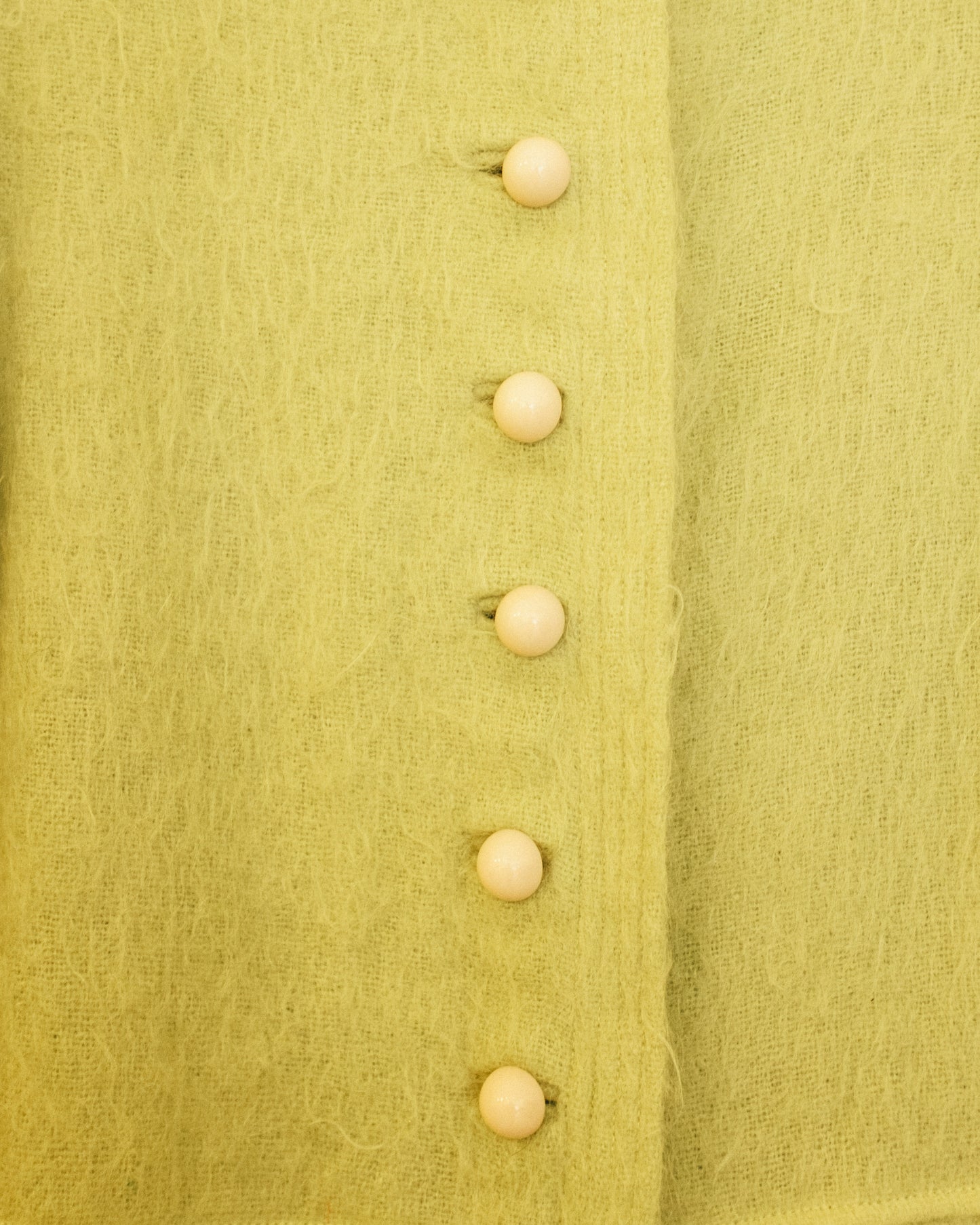 Pale Chartreuse Mohair Coat