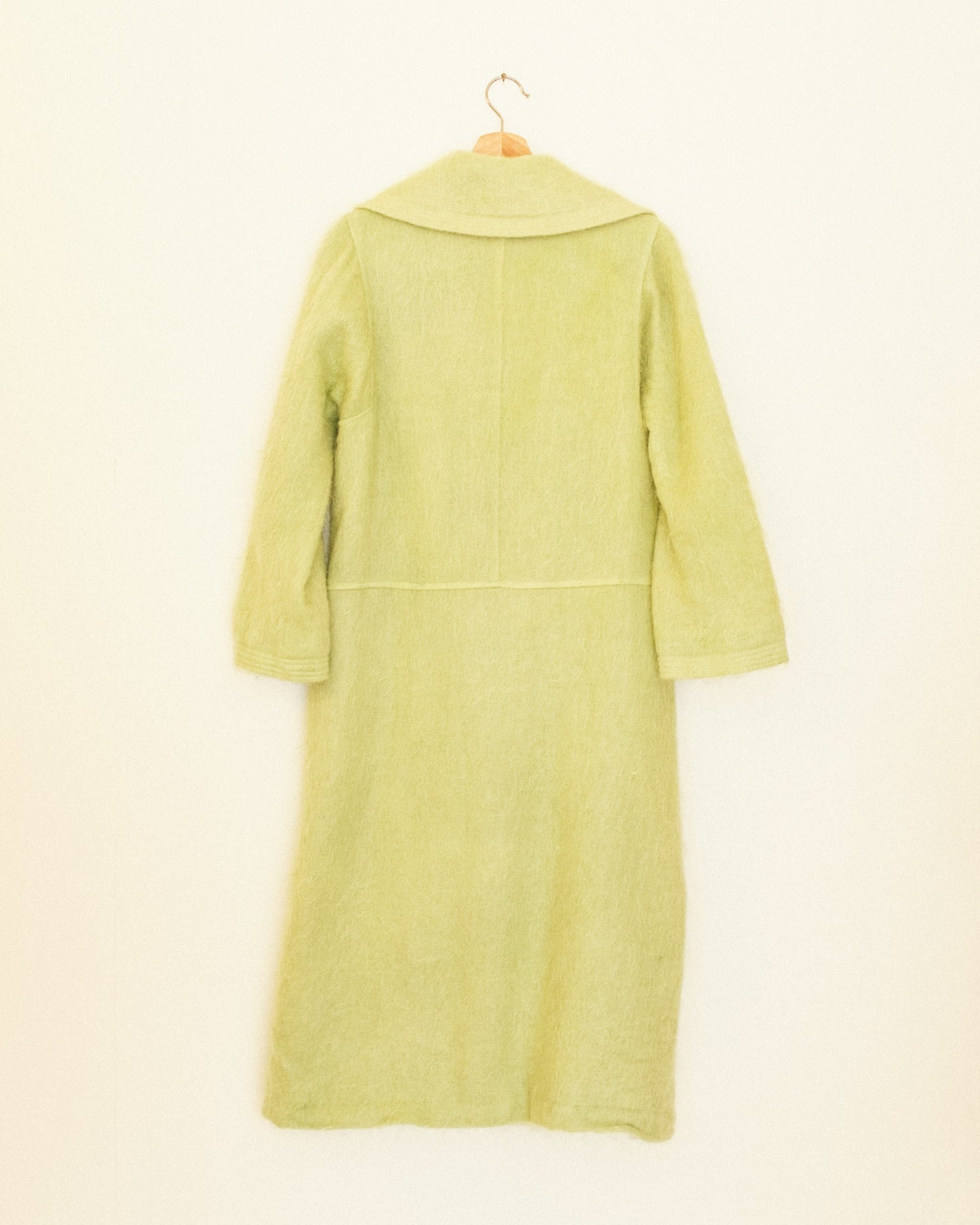 Pale Chartreuse Mohair Coat