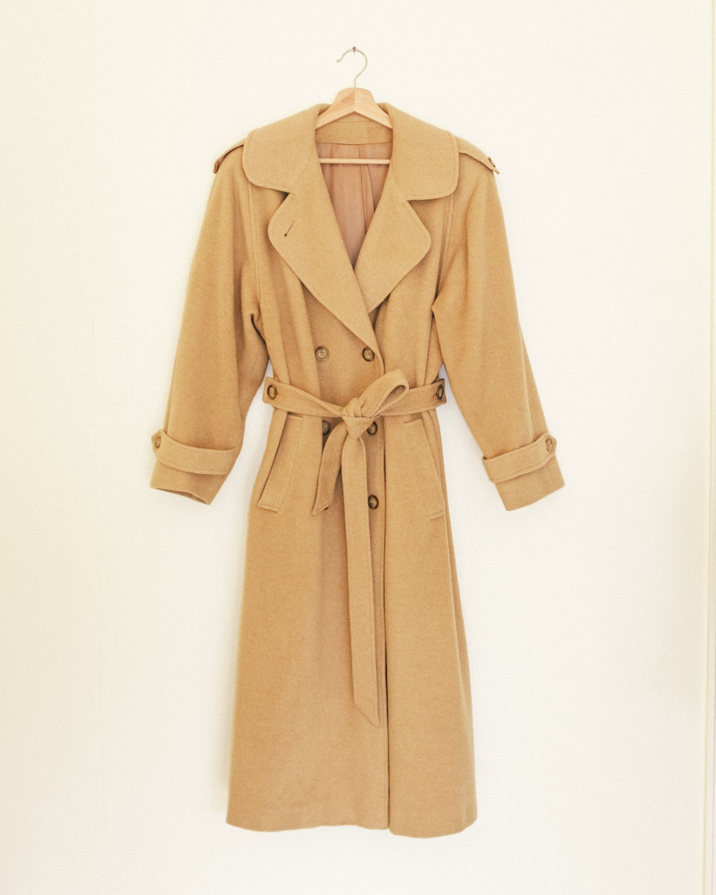 Camel Hair Belted Long Coat