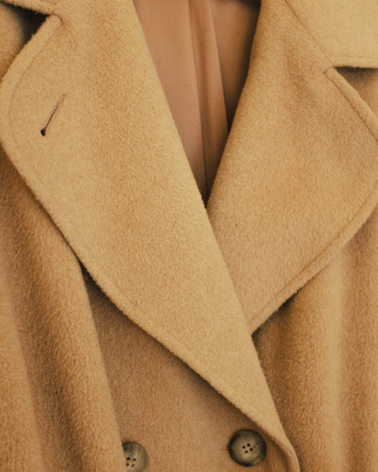 Camel Hair Belted Long Coat