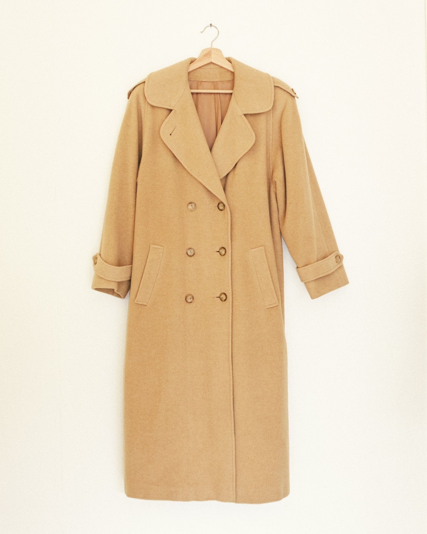 Camel Hair Belted Long Coat