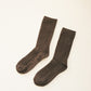 Ribbed Wool High Socks - Brownstone