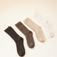 Ribbed Wool High Socks - Brownie