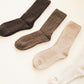 Ribbed Wool High Socks - Cookie