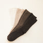 Ribbed Wool High Socks - Brownie