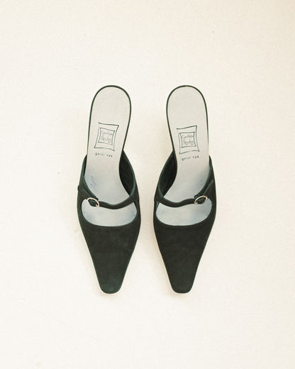 Charcoal Suede Mules 8.5