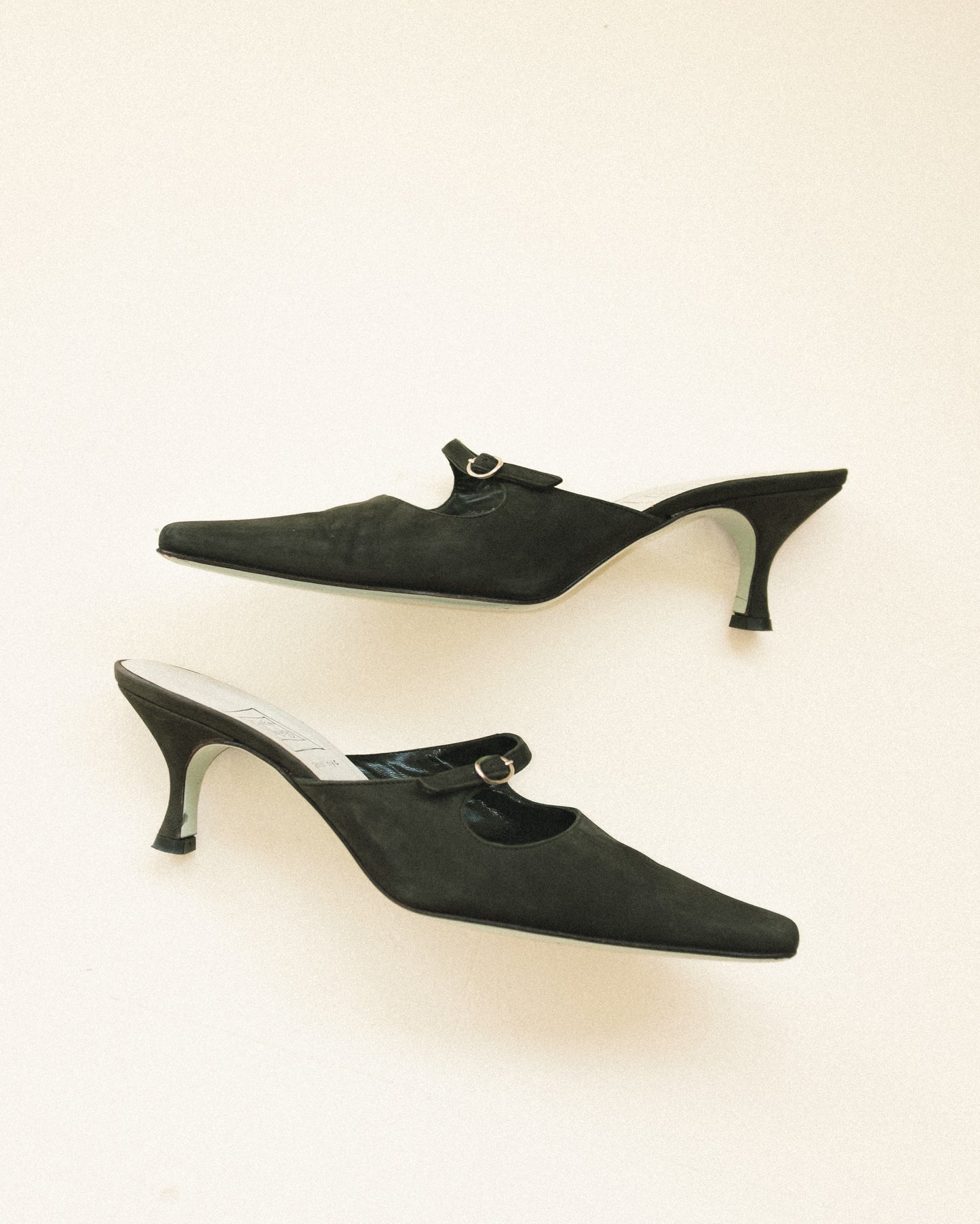 Charcoal Suede Mules 8.5