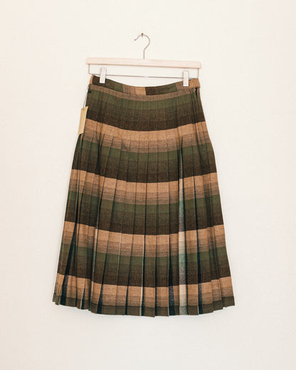Reversible Plaid Wool Skirt