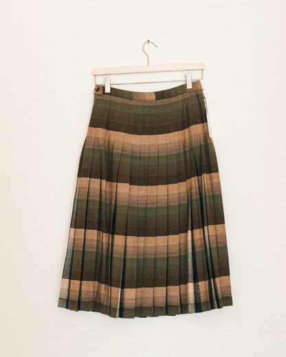 Reversible Plaid Wool Skirt