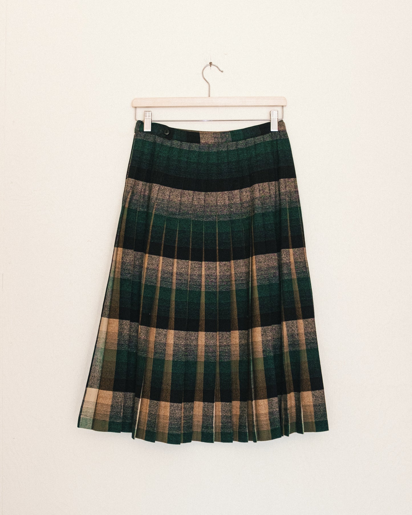 Reversible Plaid Wool Skirt