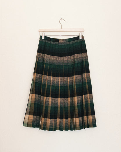 Reversible Plaid Wool Skirt