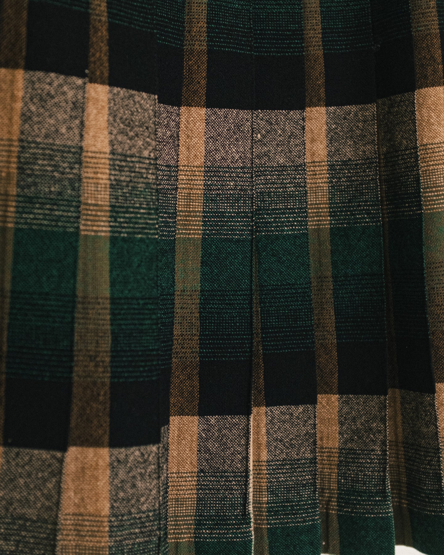 Reversible Plaid Wool Skirt