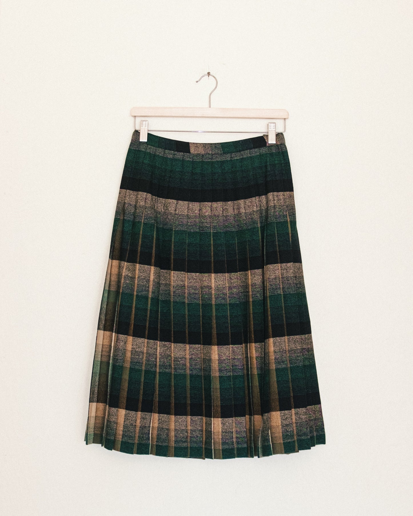 Reversible Plaid Wool Skirt