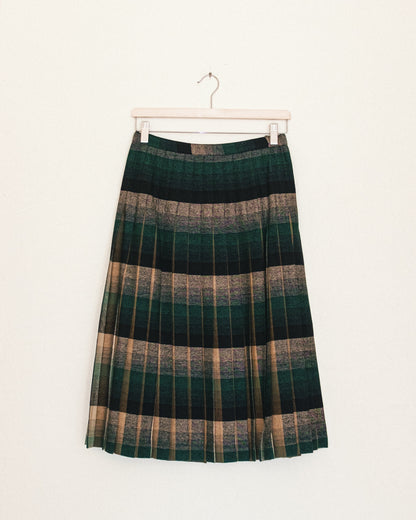 Reversible Plaid Wool Skirt