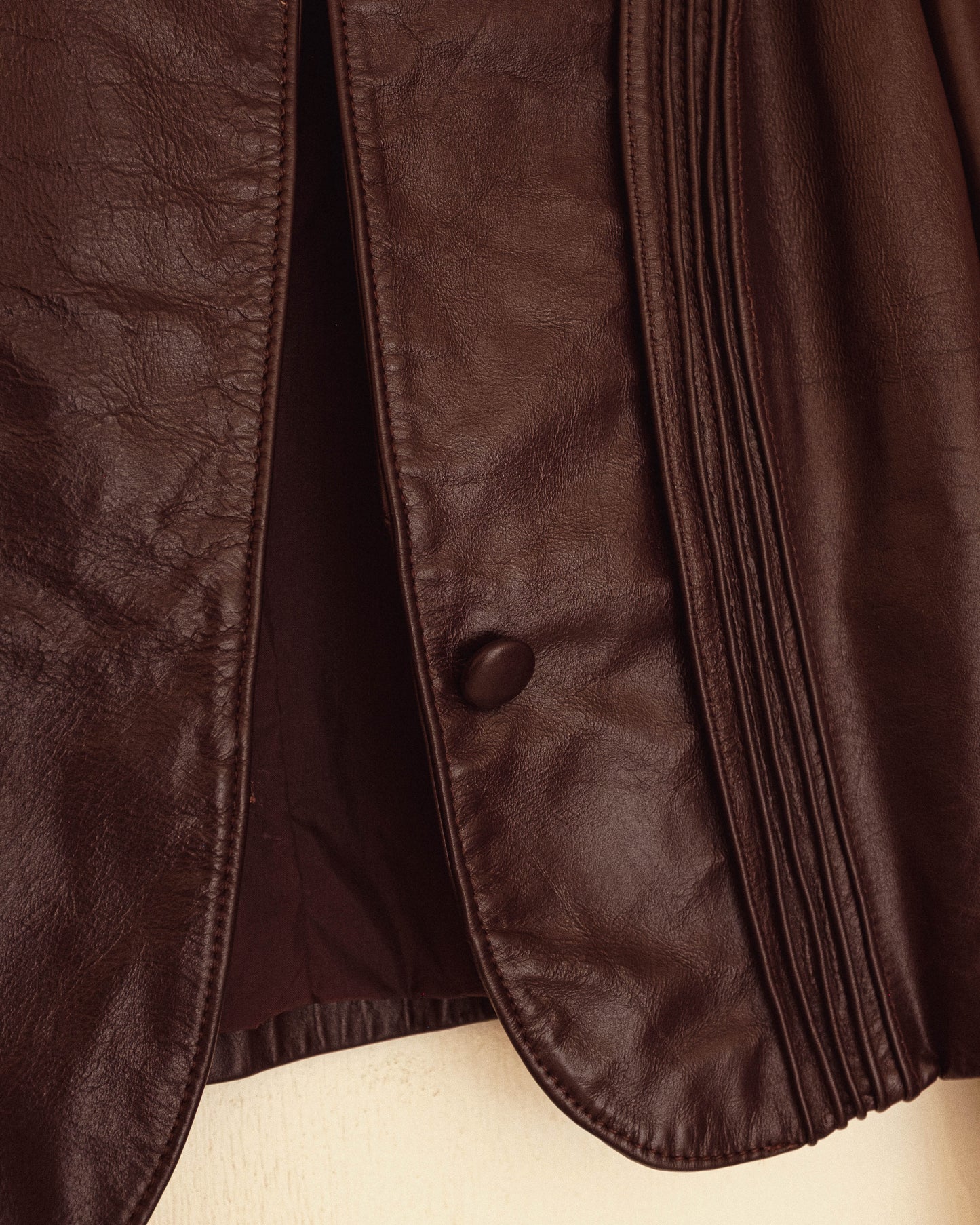 Bordeaux Cropped Leather Jacket