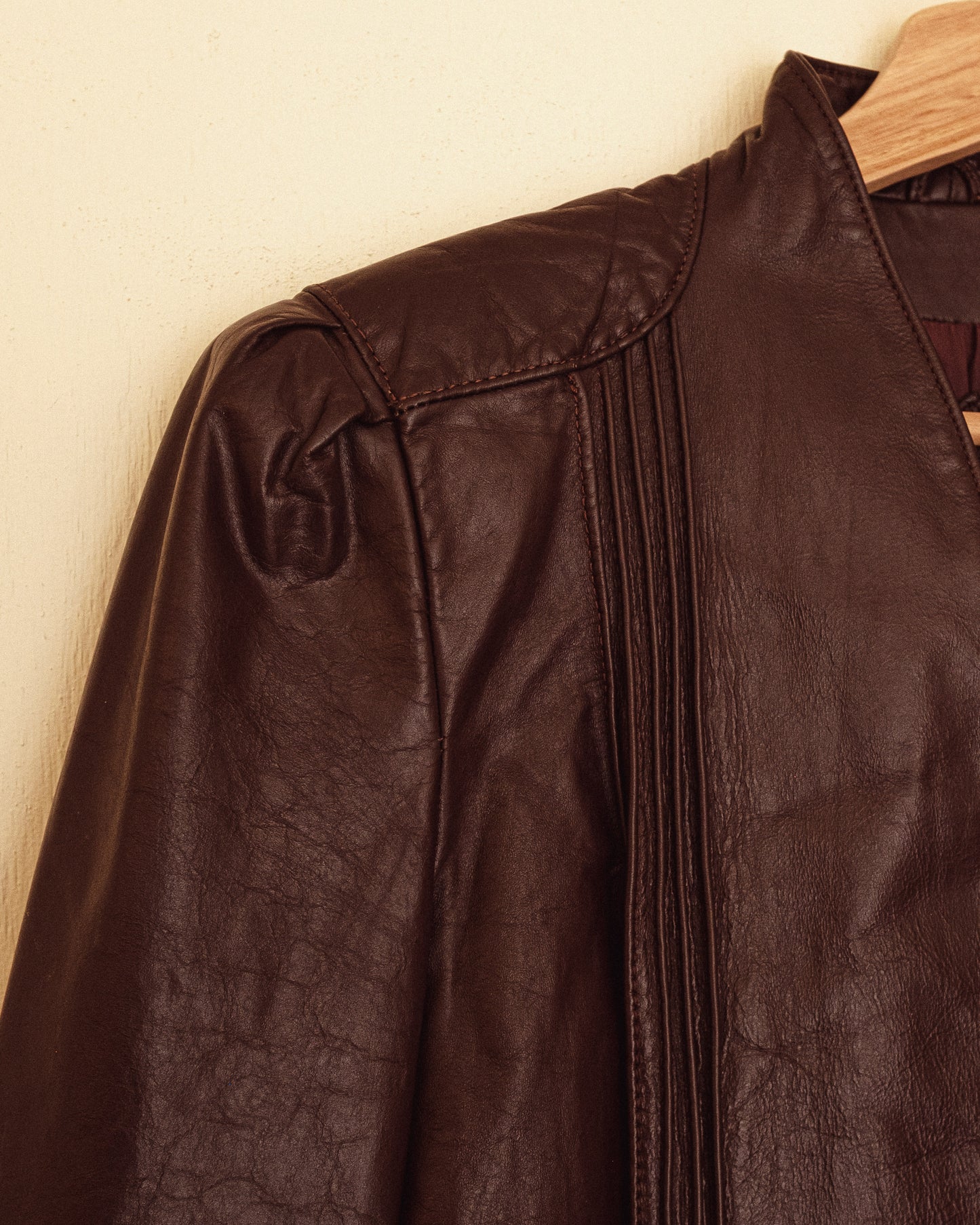 Bordeaux Cropped Leather Jacket