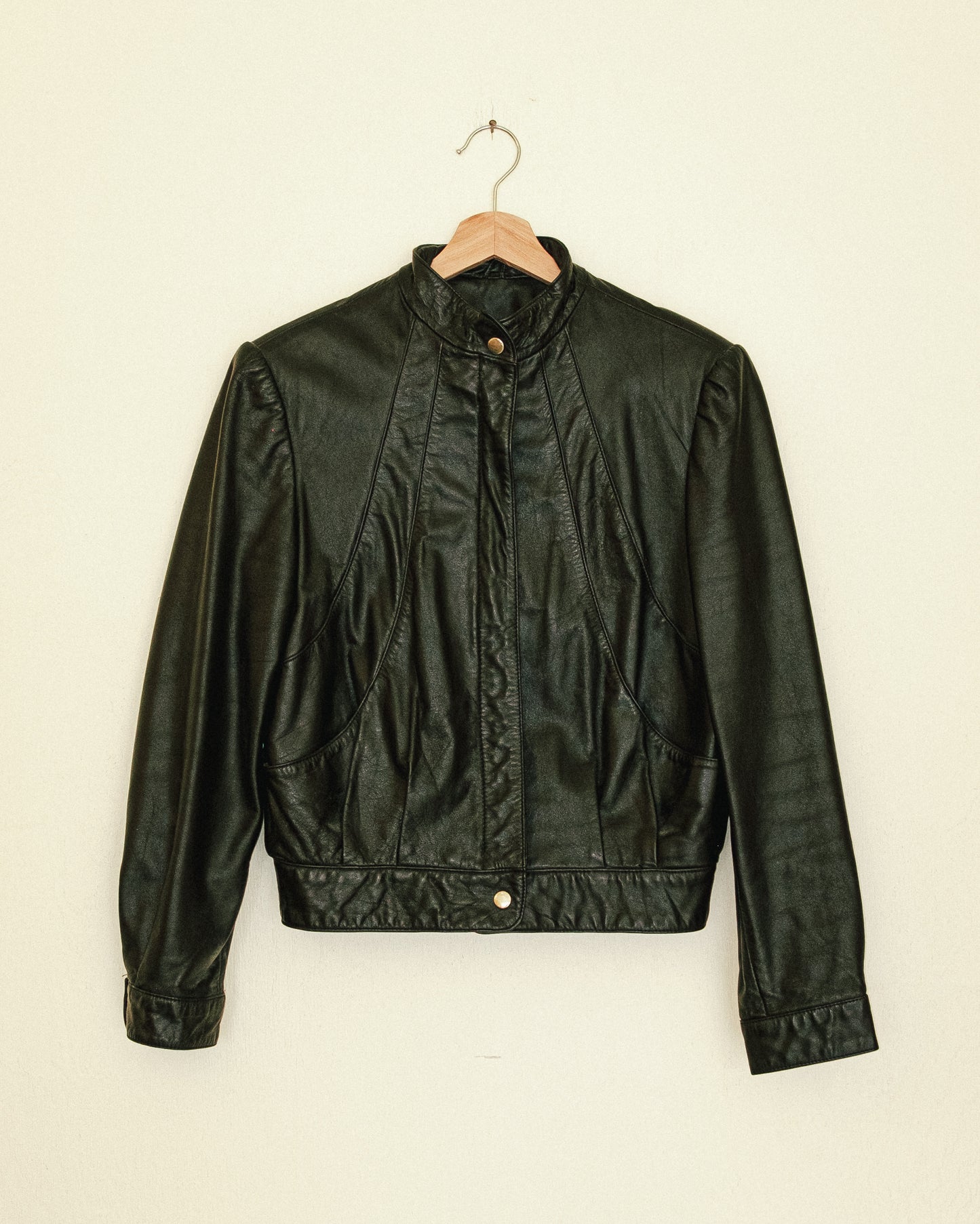 Noir Cropped Moto Jacket