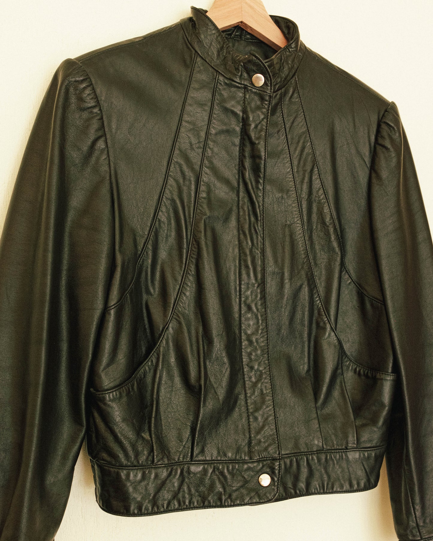 Noir Cropped Moto Jacket