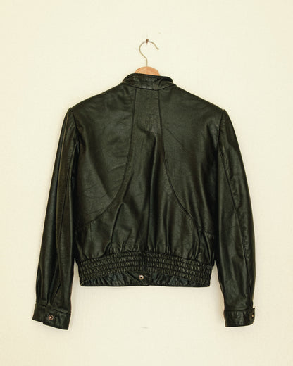 Noir Cropped Moto Jacket