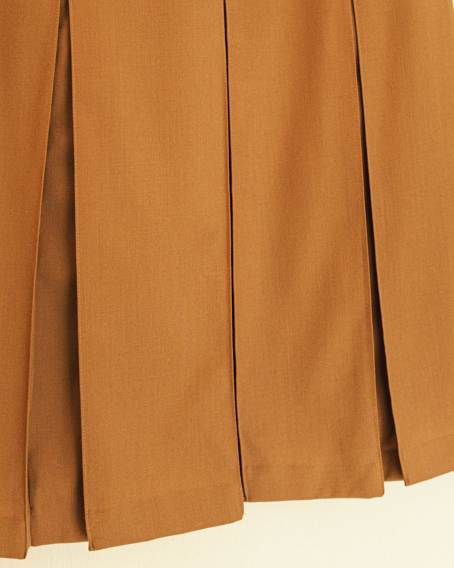 Camel Midi Pleat Skirt