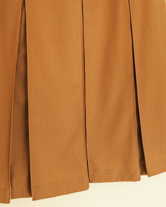 Camel Midi Pleat Skirt