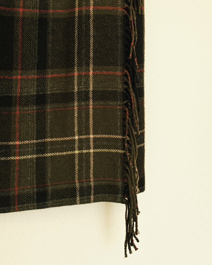 Olive Plaid Wrap Skirt