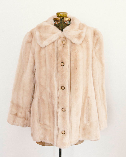 Manteau en fausse fourrure Tissavel des années 70
