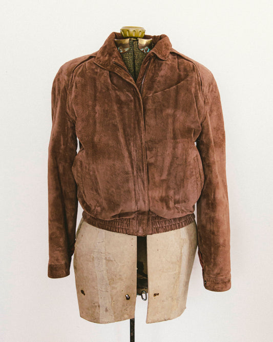 Chocolate Suede Bomber