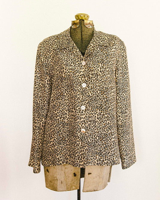 Veste léopard en soie