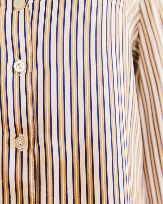 Latte Stripe Button Up