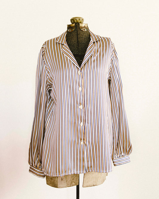 Latte Stripe Button Up