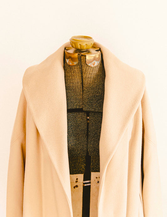 Manteau Maxi Tan des années 70