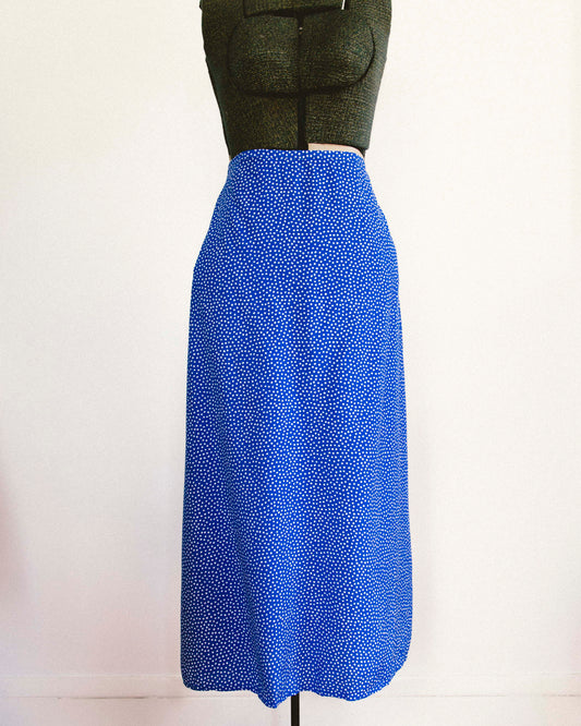 Blue Dash Midi Skirt