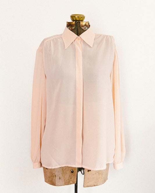 Rosy Sheer Button Up