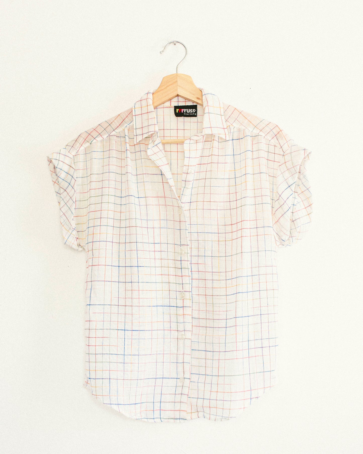 Sheer Grid Button Up