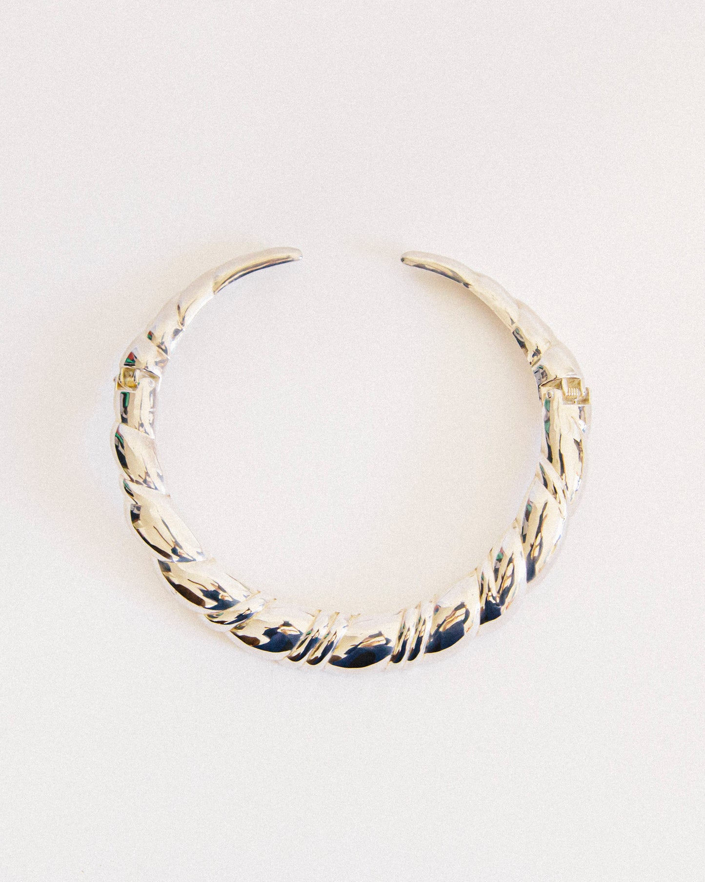 Silver Twist Collar Necklace