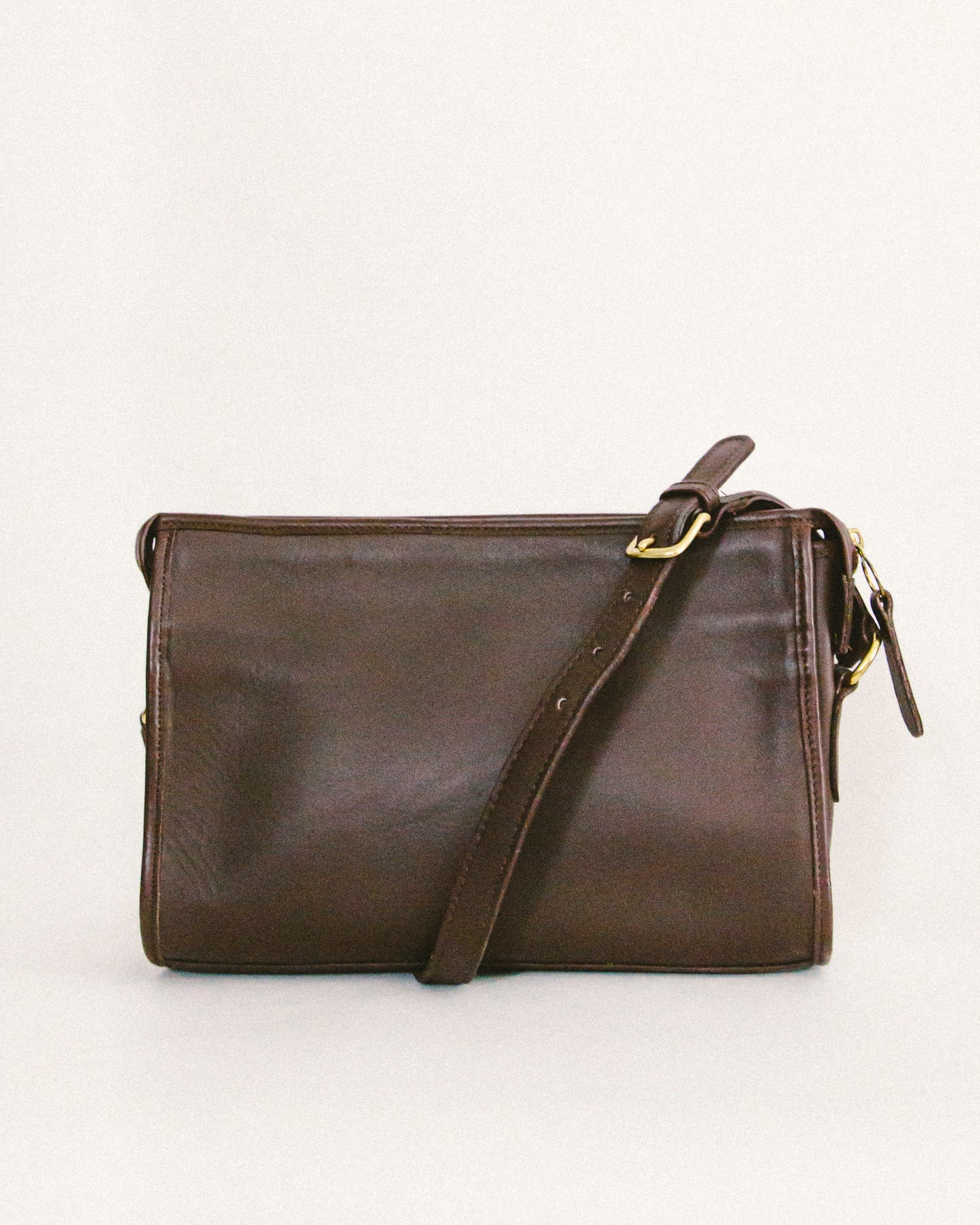 Coffee Leather Shoulder Bag