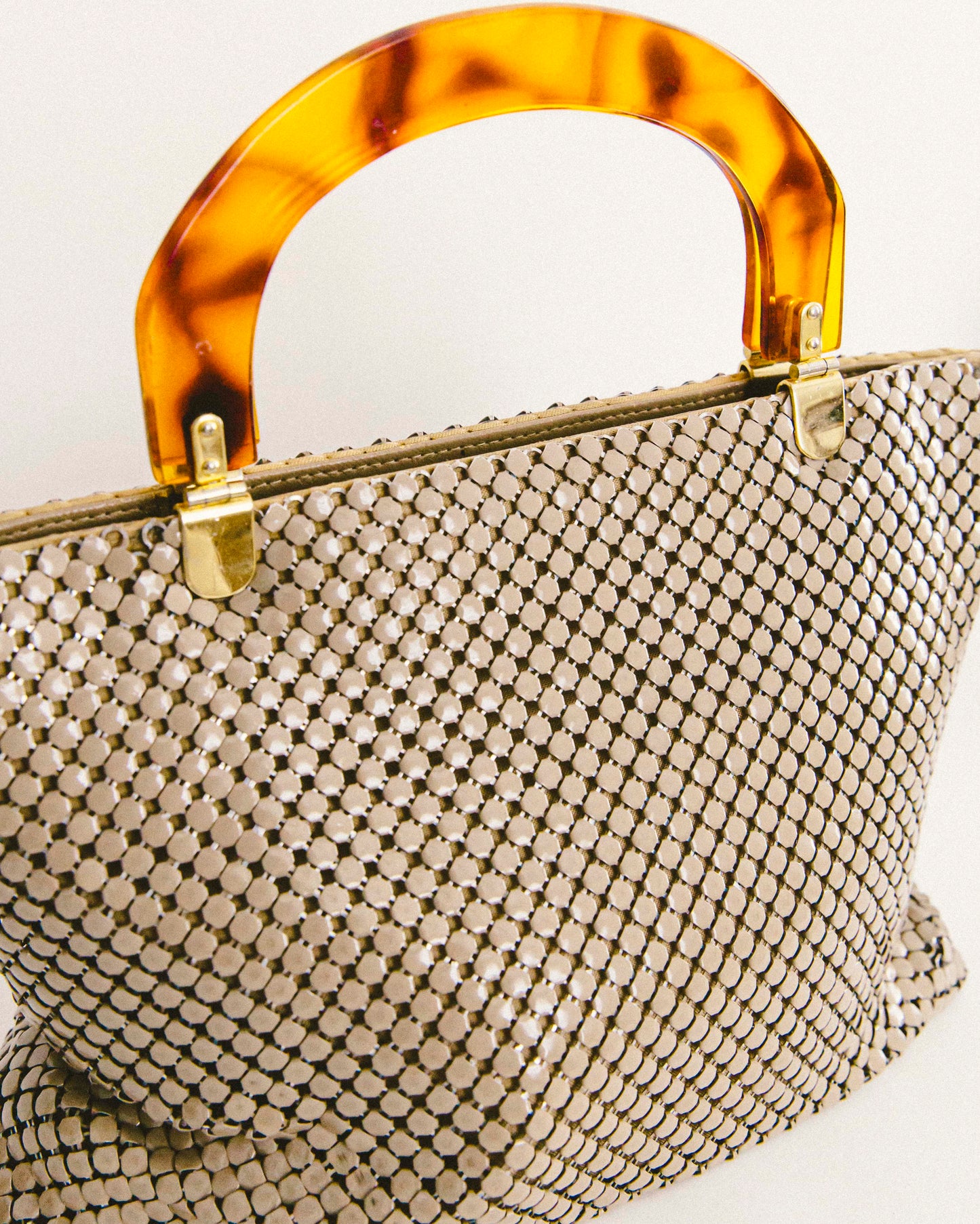 Taupe Mesh Handbag