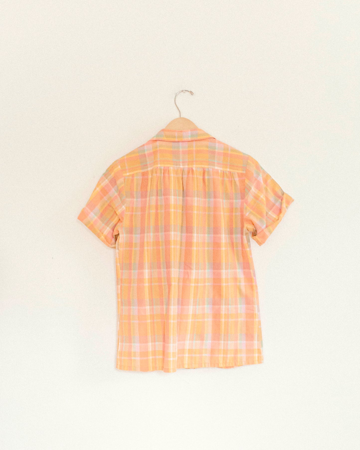 Tangerine Plaid Button Up