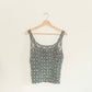 Silver Flower Mesh Top