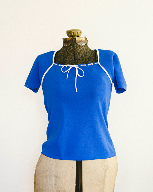 Blue Bow Top