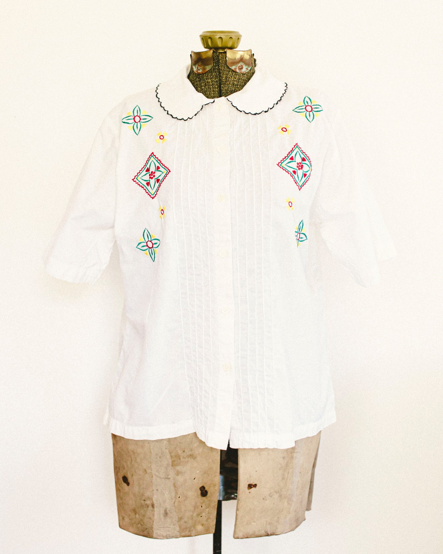 Summer Embroidered Button Up